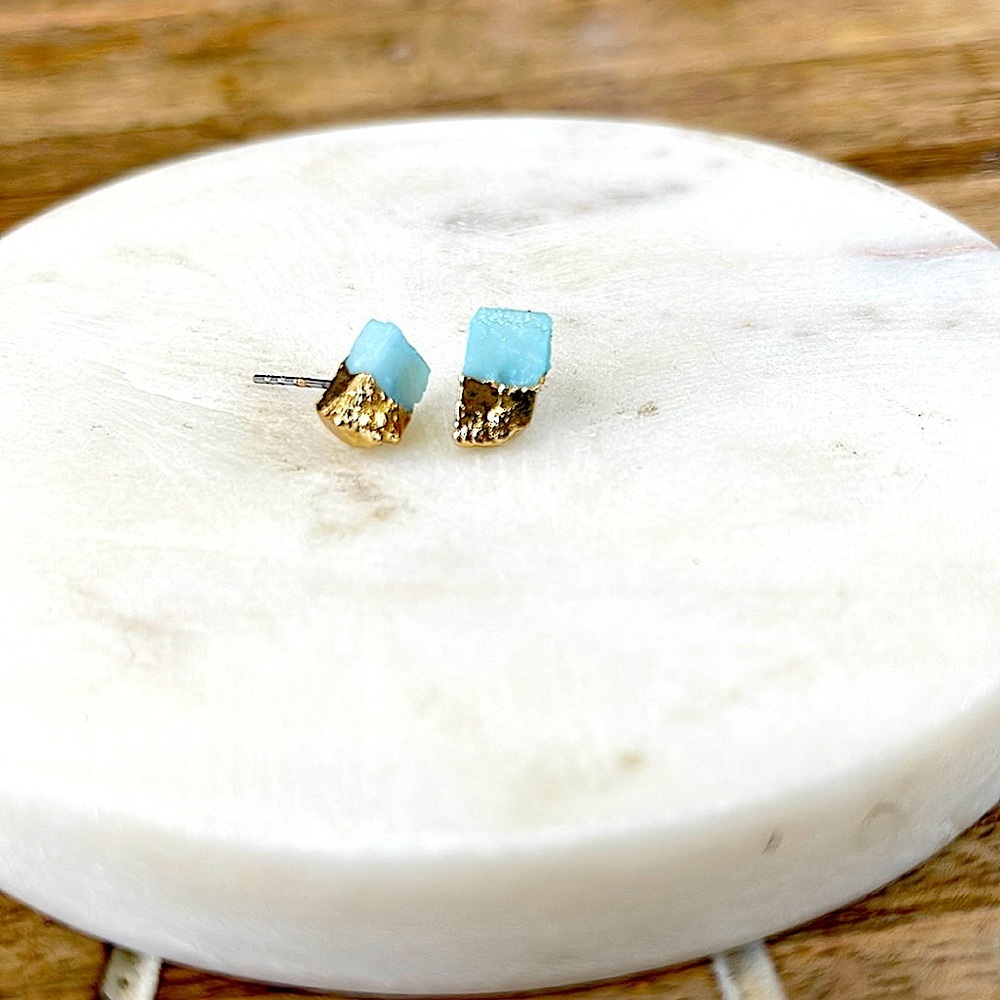 Crystal earrings dipped in gold